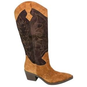 NEW L'AMOUR DES PIEDS women's veera western suede boots in coffee/chocolate